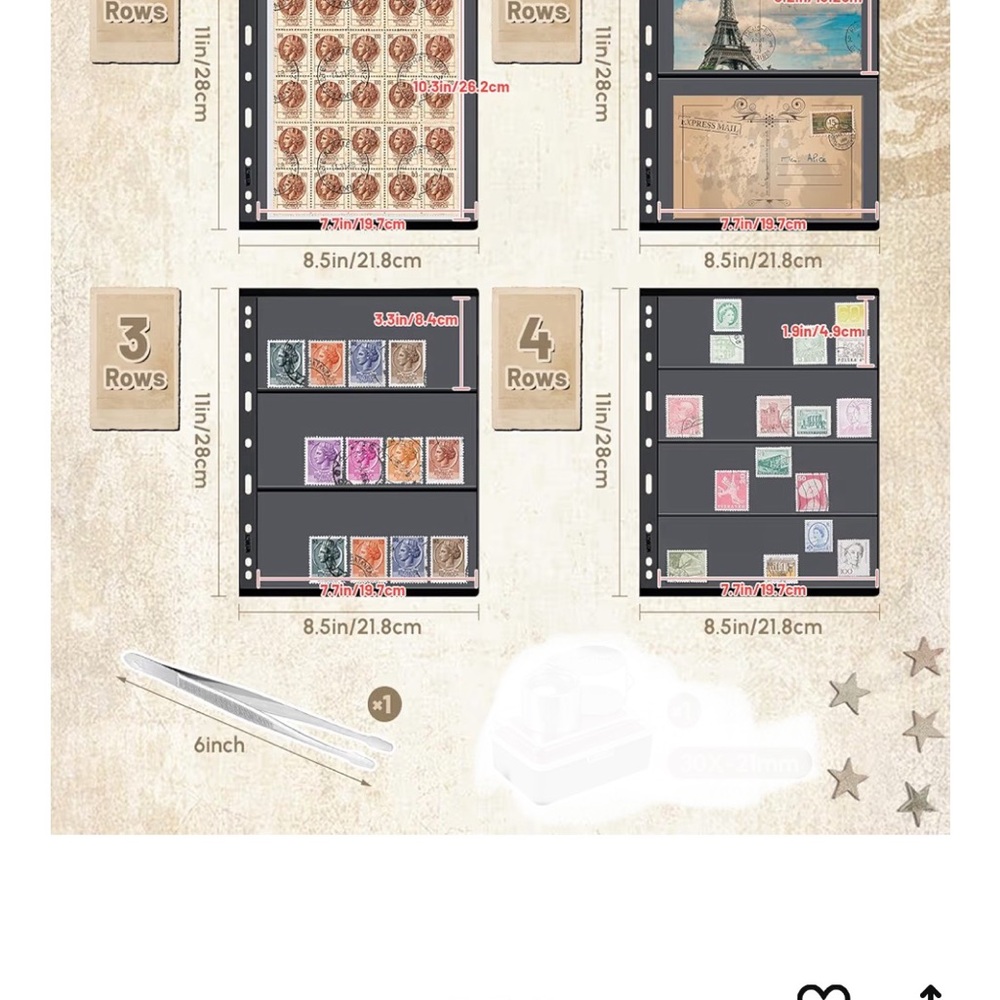 Navy Blue Stamp Album with Gold Trim + stamps! - Picture 3 of 7
